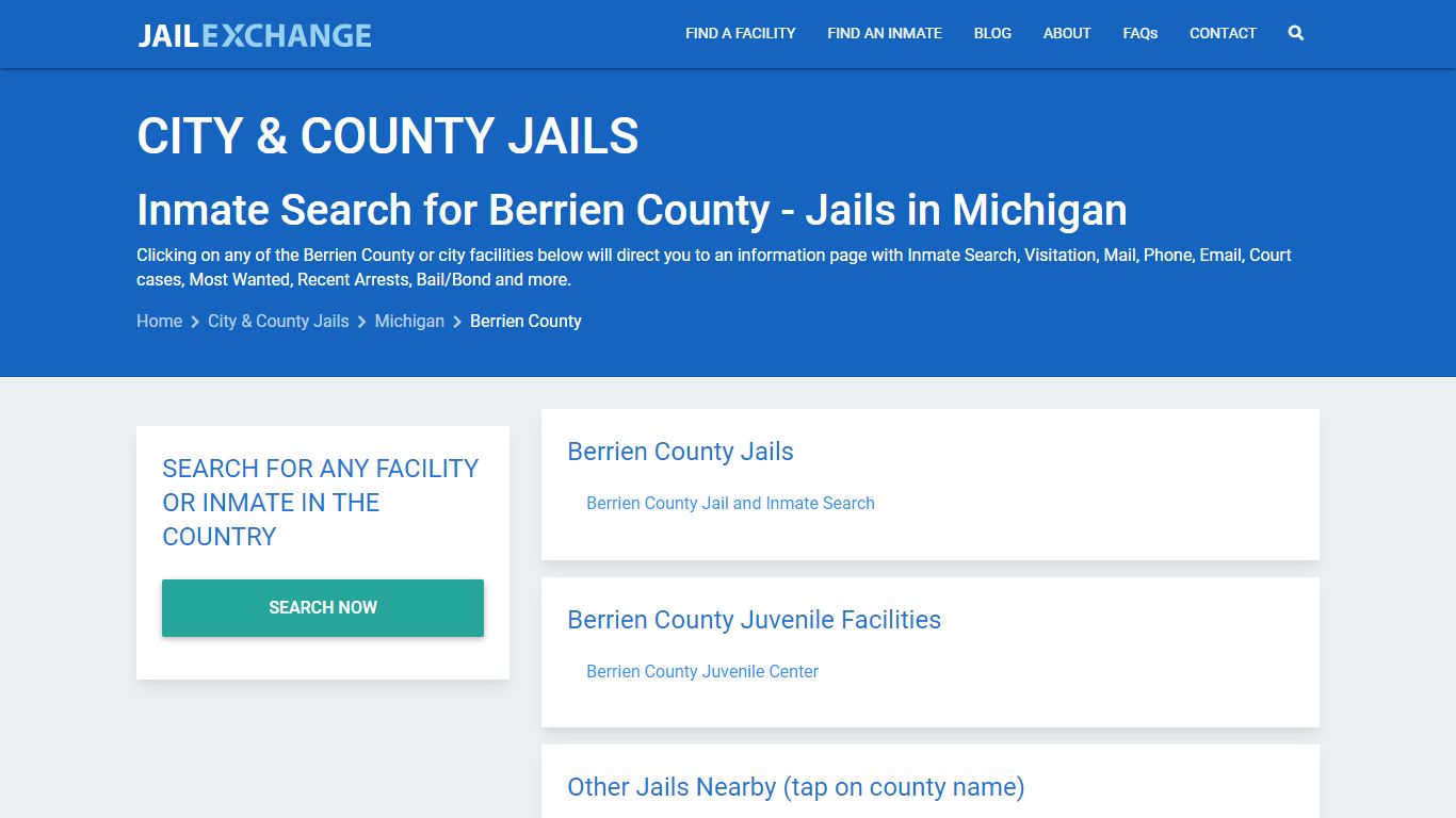 Inmate Search for Berrien County | Jails in Michigan - Jail Exchange