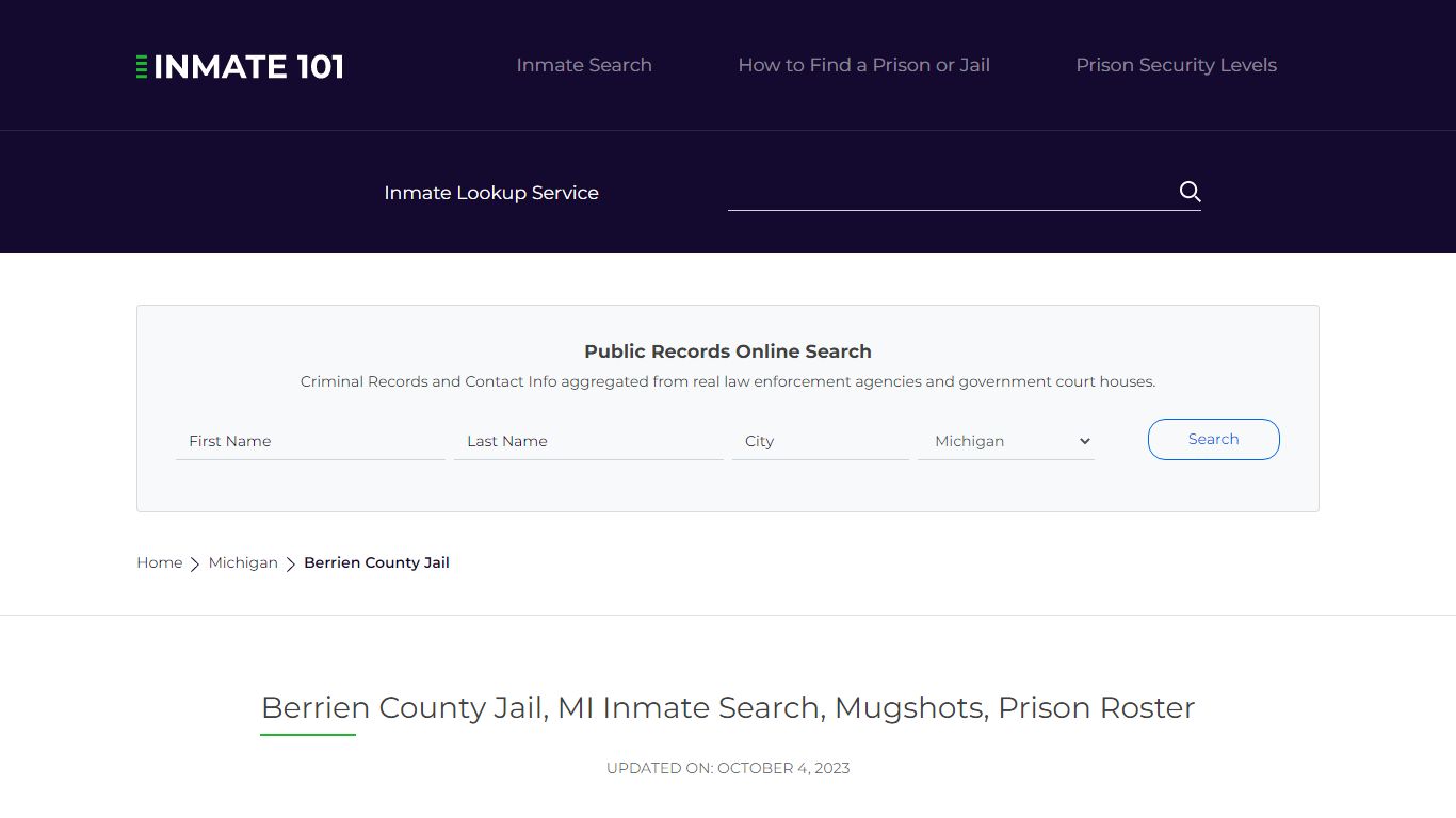 Berrien County Jail, MI Inmate Search, Mugshots, Prison Roster
